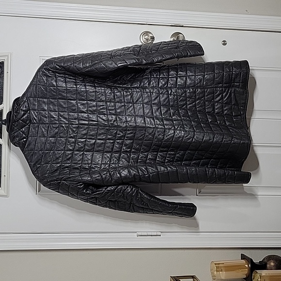 Vintage Quilted Leather Short/Jacket Coat Size 2XL - Picture 5 of 8